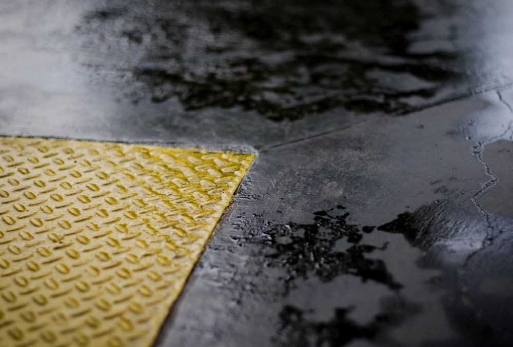 fading on a garage flooring