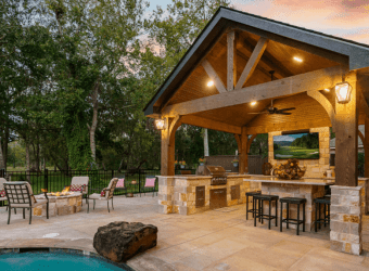 rustic backyard patio