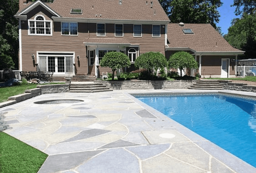 colored concrete pool deck